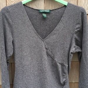 Ralph Lauren Striped Asymmetrical Top Stretchy